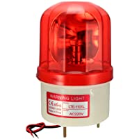 sourcing map Bombilla de luz LED de advertencia Señal de alarma intermitente giratoria Lámpara de torre AC 220V Rojo…